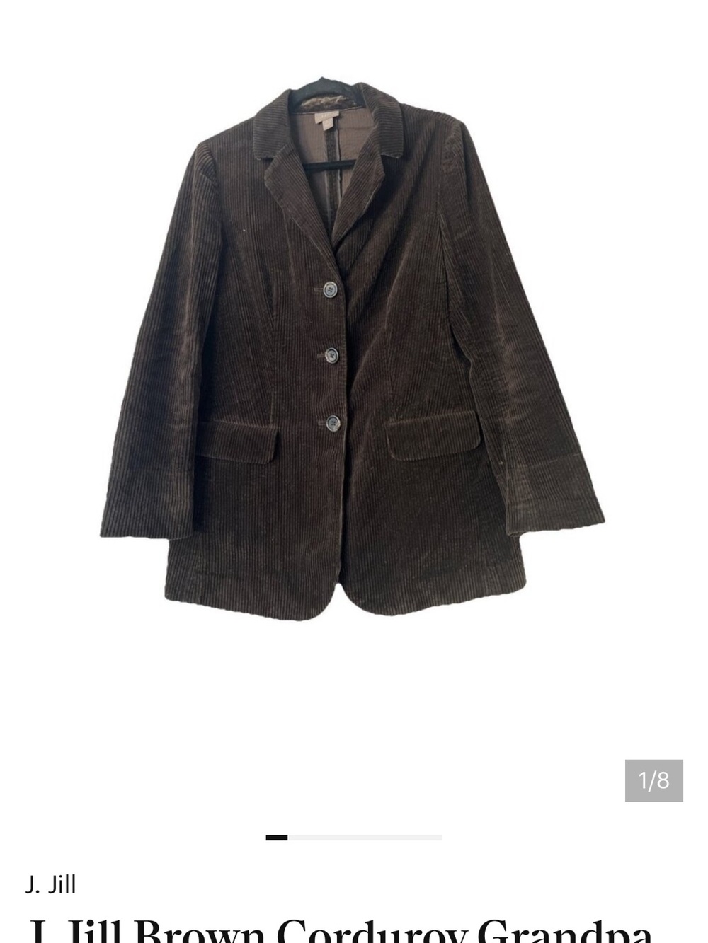 J. Jill Dark Brown Corduroy Blazer